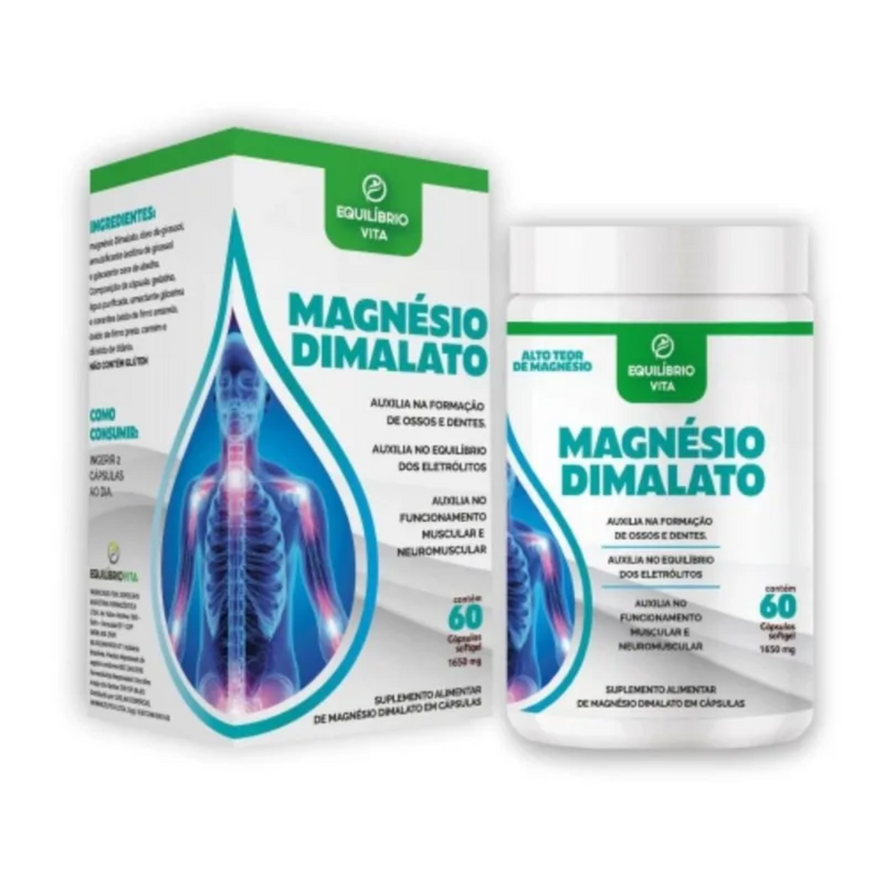 Magnésio Dimalato C/60 Cápsulas - Equilíbrio Vita