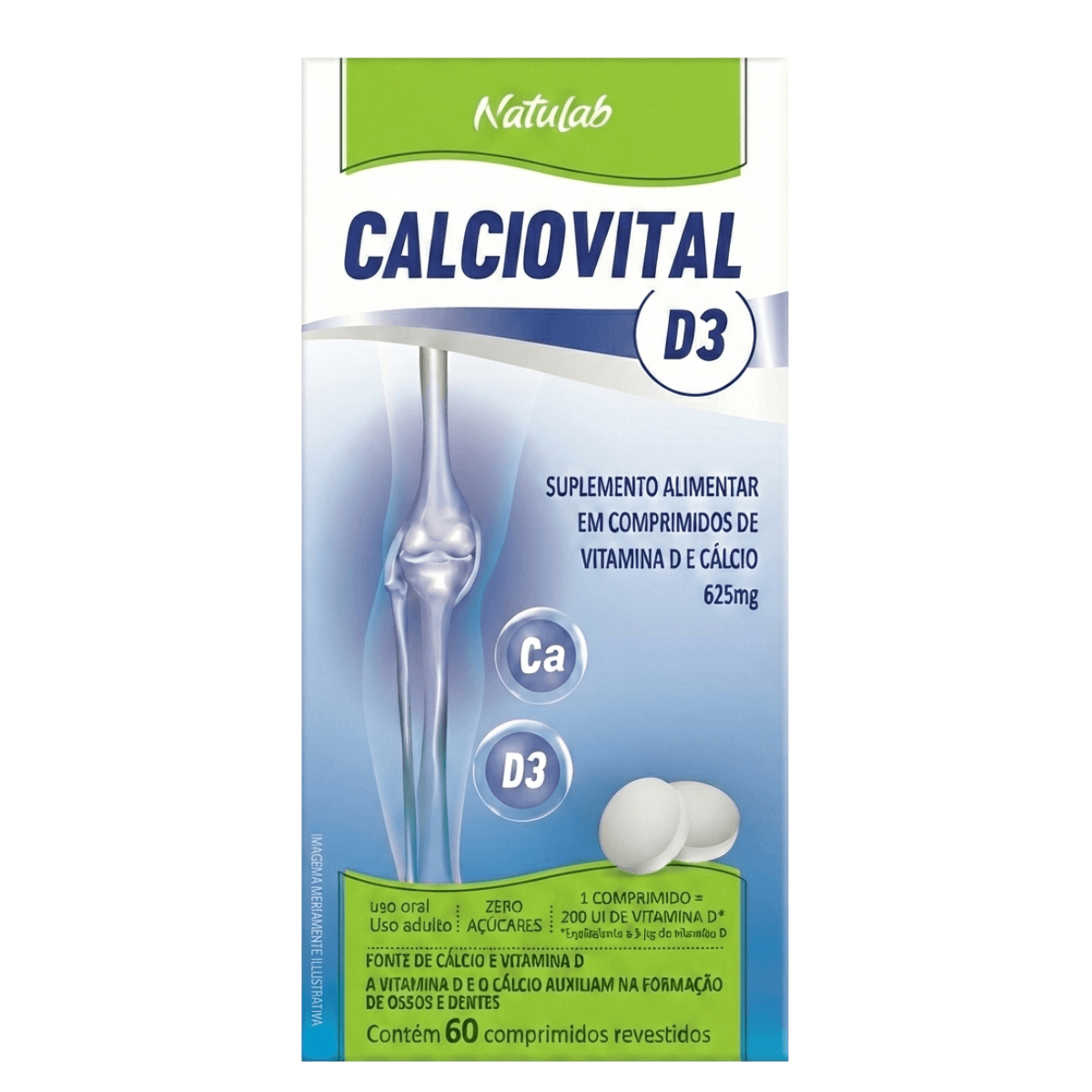 Calciovital D3 625mg C/60 Comprimidos Revestidos - Natulab