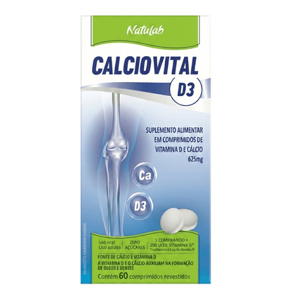 Calciovital D3 625mg C/60 Comprimidos Revestidos - Natulab