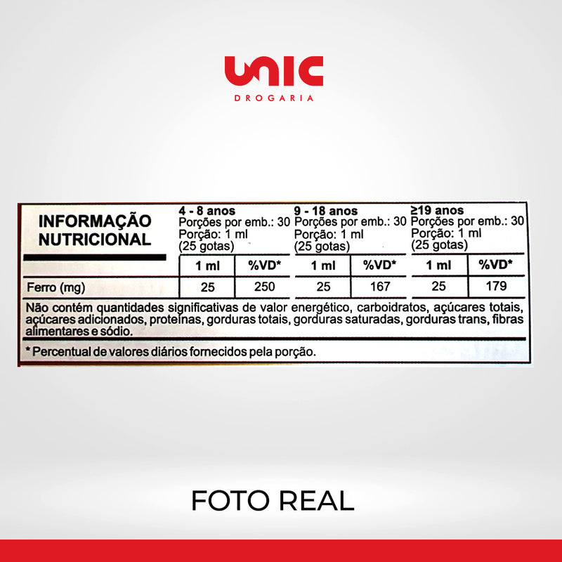 Kit C/3 Sulfato Ferroso Gotas 125MG 30ML - Arte Nativa