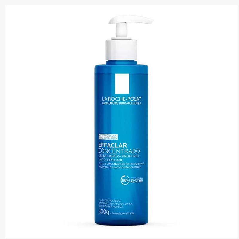 Gel de Limpeza Facial Concentrado La Roche-Posay Effaclar para Pele Oleosa Gel de Limpeza Antiacne Embalagem Econômica 3