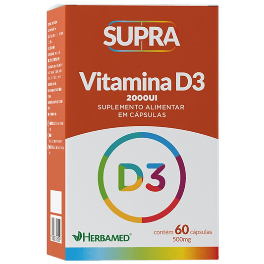 Supra Vitamina D3 - 2000ui C/60 Cápsulas - Herbamed