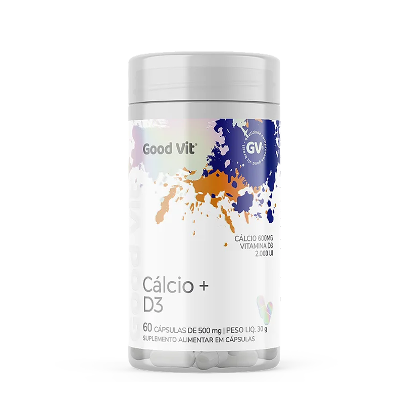 Cálcio + Vitamina D3 2.000UI 600mg 60 Cápsulas Good Vit