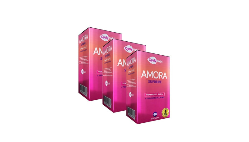 Kit C/3 Amora + Vitaminas Supreme C/60 Cápsulas -Qualy Nutri