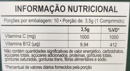 Blue B12 Metilcobalamina + Vitamina C 10 Comprimidos - Vita Blue