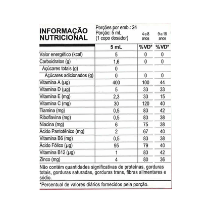 Vita Supraz Júnior 120ml Polivitamínico Infantil com Vitaminas e Minerais
