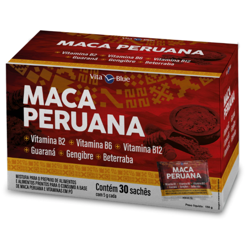 Maca Peruana Vita Blue 30 Sachês - Energia, Vitalidade e Performance Natural