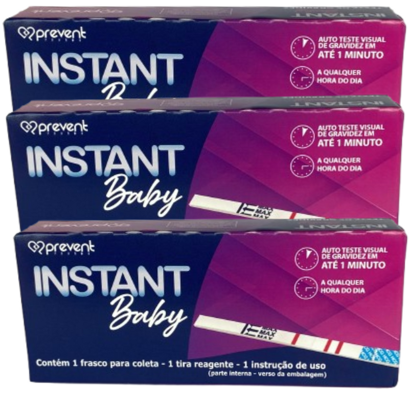 Kit 3 Caixas Teste de Gravidez Instant Baby Tira C/1
