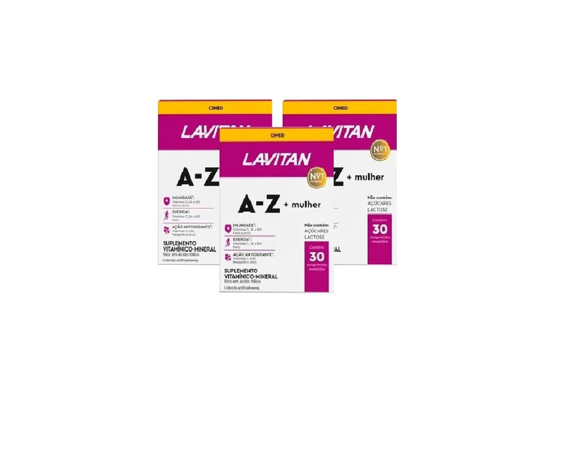 Kit c/3 Lavitan Mulher C/30 Comprimidos Revestidos