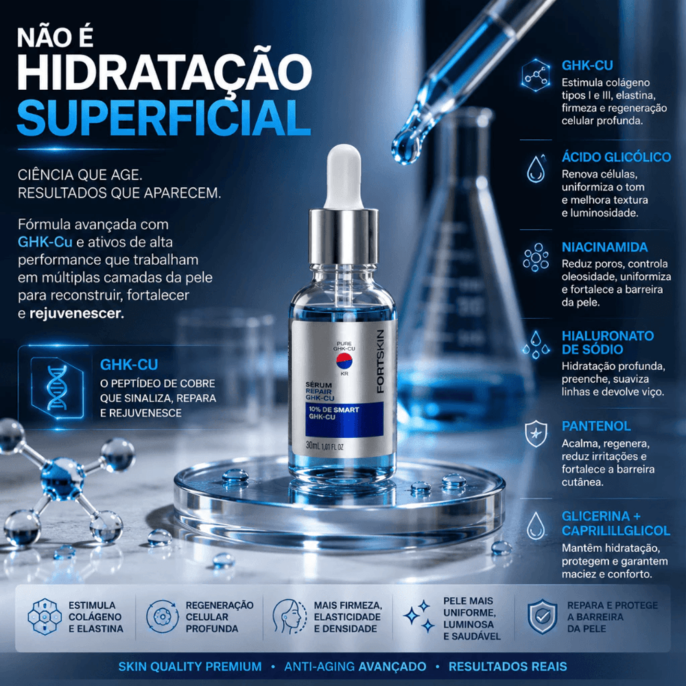 Kit com 2 Séruns GHK-Cu 10% Smart Repair 30ml - FortLife
