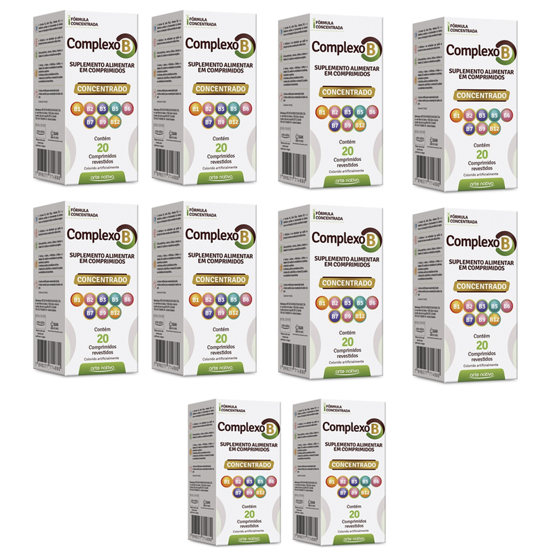 Kit C/10 Complexo B Concentrado Energia 20 Comprimidos Arte Nativa