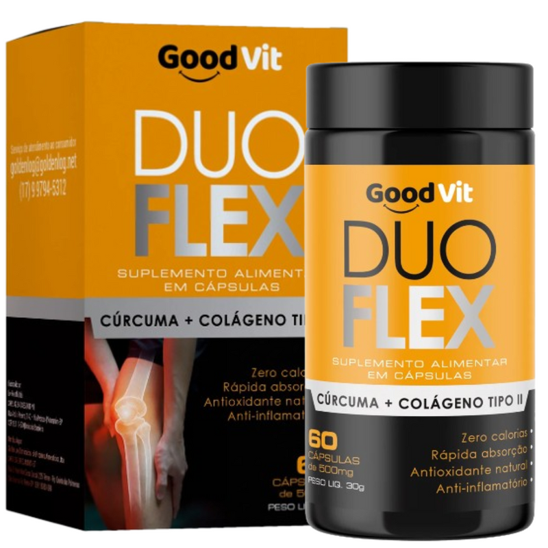 Duo Flex Cúrcuma + Colágeno Tipo II 60 Cápsulas Good Vit