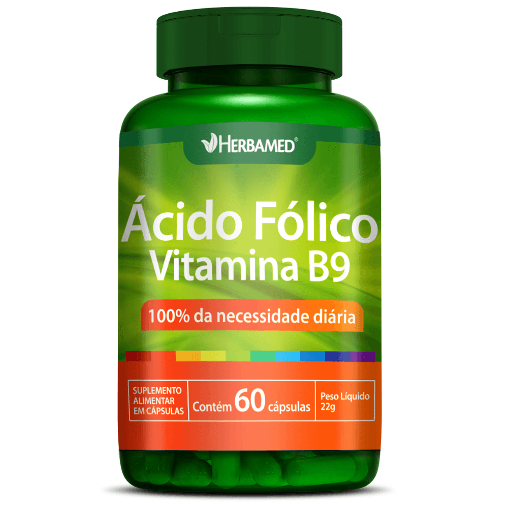 Ácido Fólico + Vitamina B9 C/60 Cápsulas - Herbamed