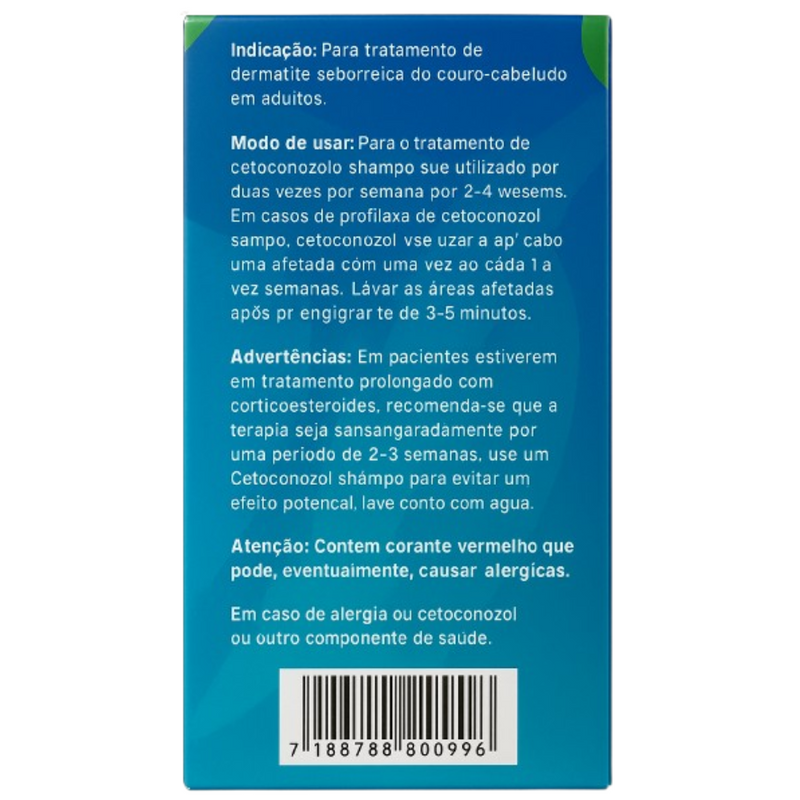 Kit 3x Shampoo Cetoconazol Anticaspa 20mg/ml 100ml - Nativita