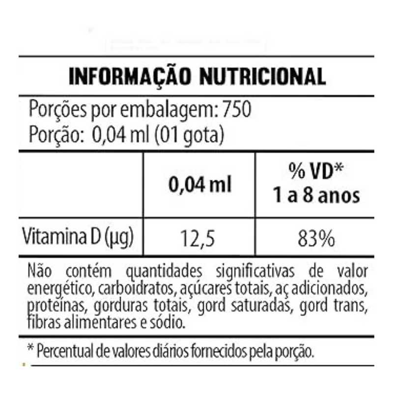 D-TRIX Vitamina D3 500UI Solução 30ml Morango