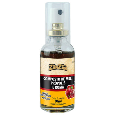 Mel, Extrato de Própolis e Romã ZiinZiin Spray 30mL