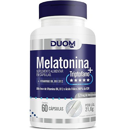 Melatonina + Triptofano C/60 Cápsulas - Duom