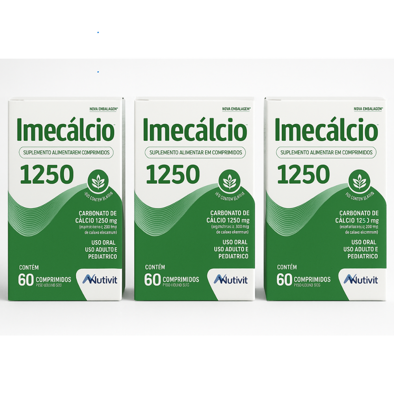 Kit C/3 Imecalcio 1250mg C/60 Cápsulas - Nutivit