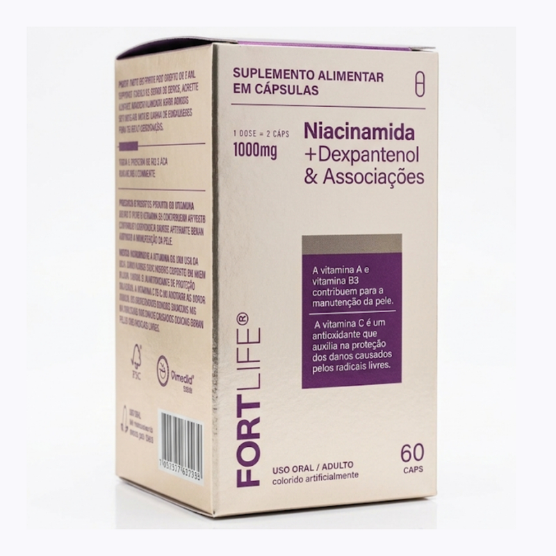Niacinamida 1000mg 60 Cápsulas - Fortlife