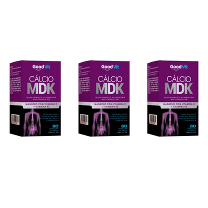 Kit C/3 Cálcio Mdk C/60 Cápsulas - Good vit