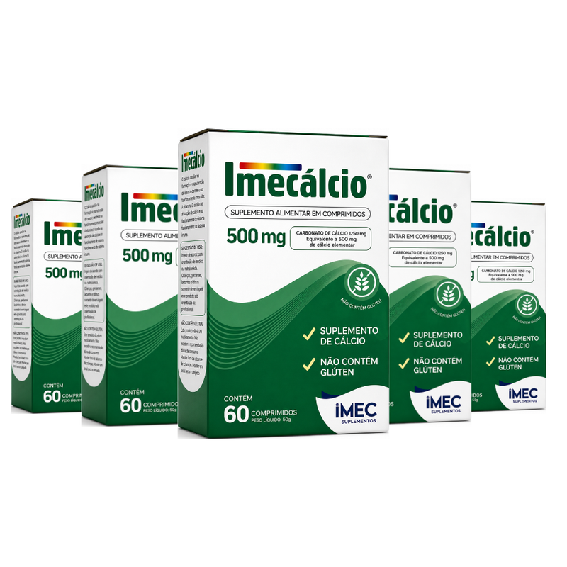 Kit C/5 Imecálcio 1250mg C/60 Cápsulas - Nutivit