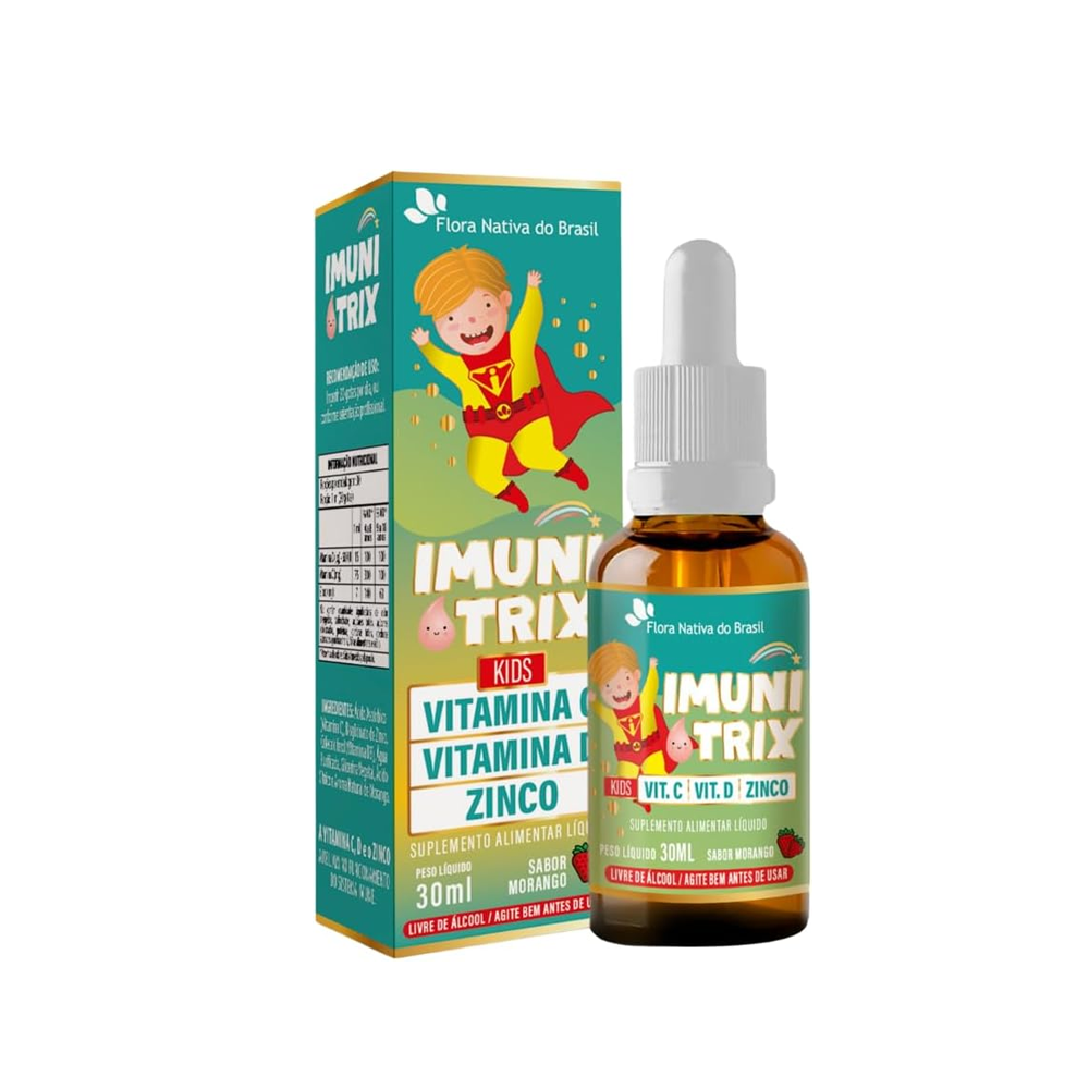 Imuni Trix kids Morango Solução 30ml - Flora Nativa