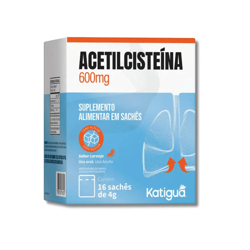 Acetilcisteína 600mg 16 sachês - Katigua