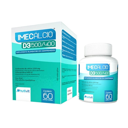 Kit 2x Imecálcio D3 Cálcio  500/400mg 60 Comprimidos - Nutivit