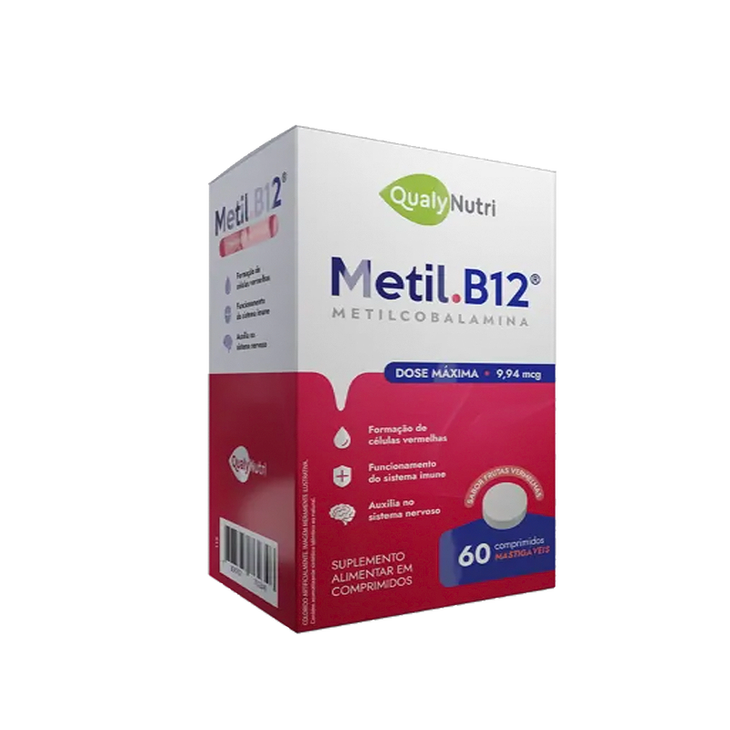 Metil.B12 C/60 Comprimidos Mastigáveis  Frutas Vermelhas - QualyNutri