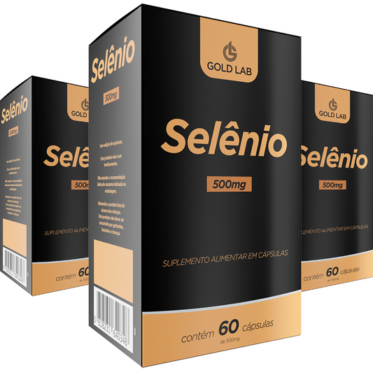 Kit C/3 Selênio 500mg C/60 cápsulas - Gold Lab