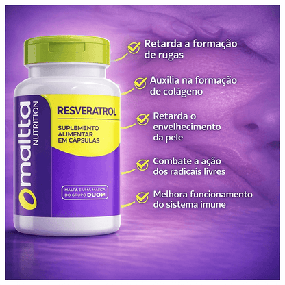 Resveratrol com Amora Miúra 60 Cápsulas | Maltta Nutrition