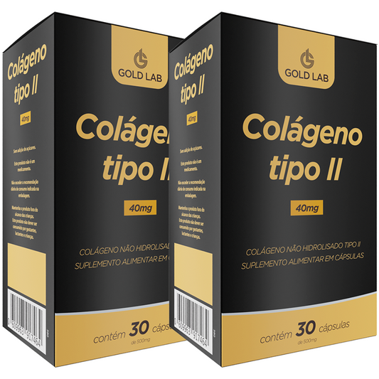 Kit 2 Colágeno Tipo II Articulações 30 Cápsulas Gold Lab