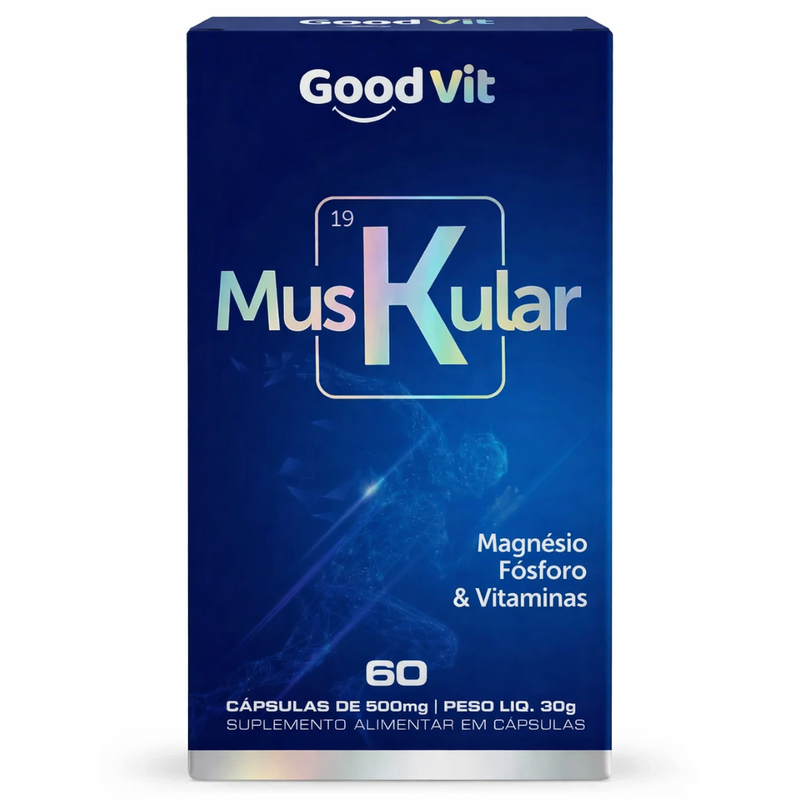 MusKular Magnésio + Fósforo C/60 Sem Sabor - Good Vit