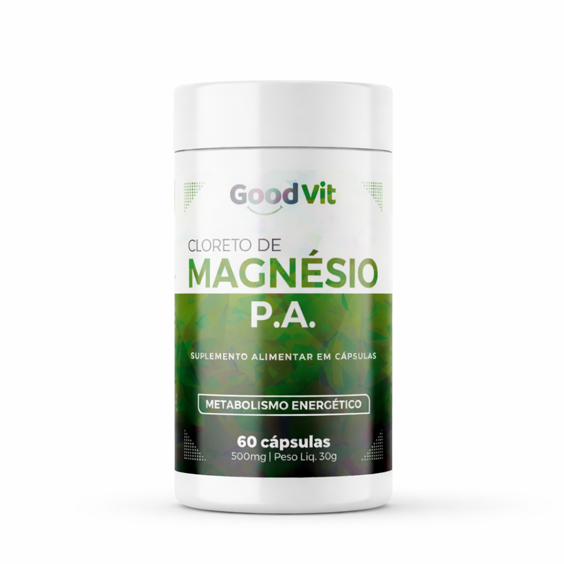 Cloreto de Magnésio PA 60 Cápsulas – Good Vit | Energia Ossos Músculos
