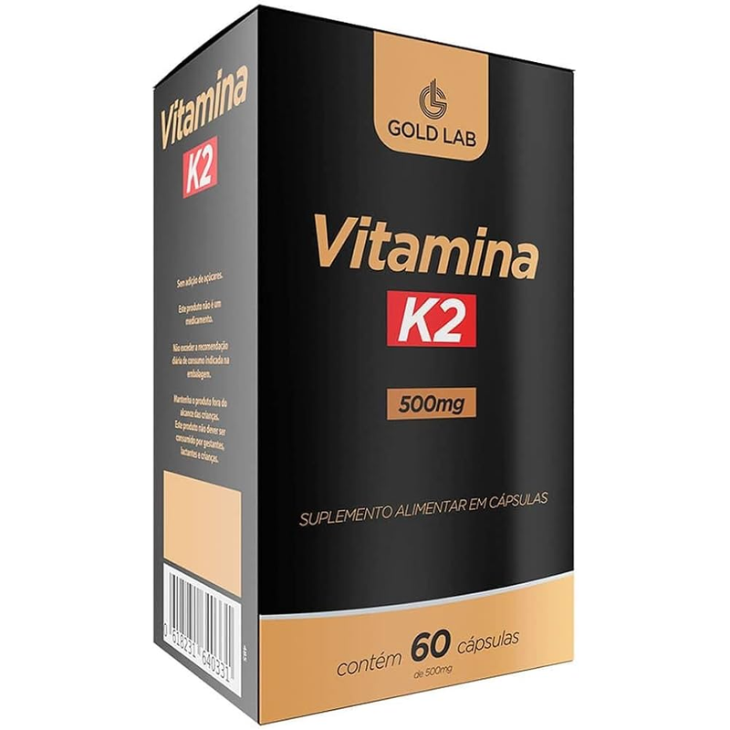 Vitamina K2 Saúde Óssea 500mg com 60 Cápsulas Gold Lab