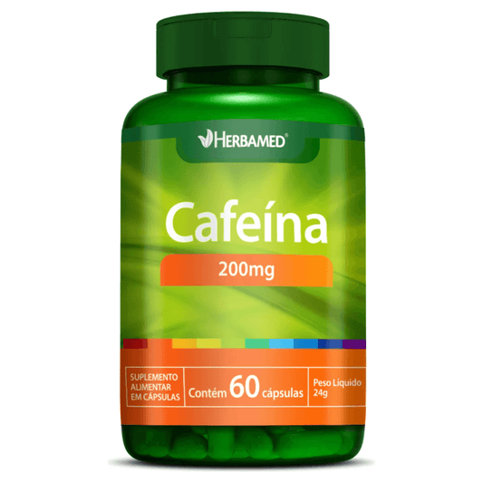 Cafeína 200mg C/60 Cápsulas - Energia, Foco e Desempenho - Herbamed