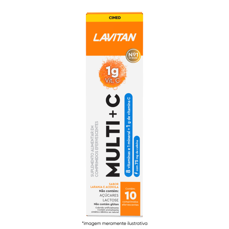 Lavitan Multi + C Efervescente C/10 Comprimidos Laranja/Acerola