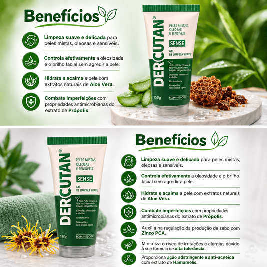 Embalagem do Sabonete Facial Dercutan Sense