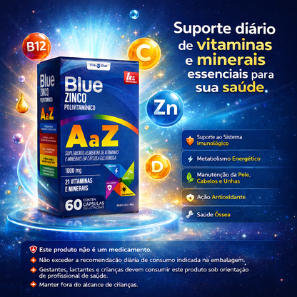 Blue Zinco Polivitamínico A-Z C/60 Cápsulas - Vita Blue