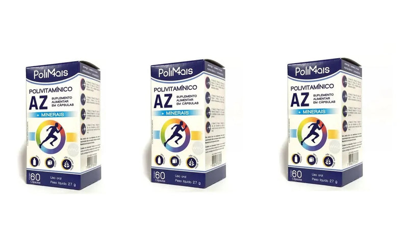 Kit C/3 PoliMais Polivitamínico A/Z C/60 Cápsulas