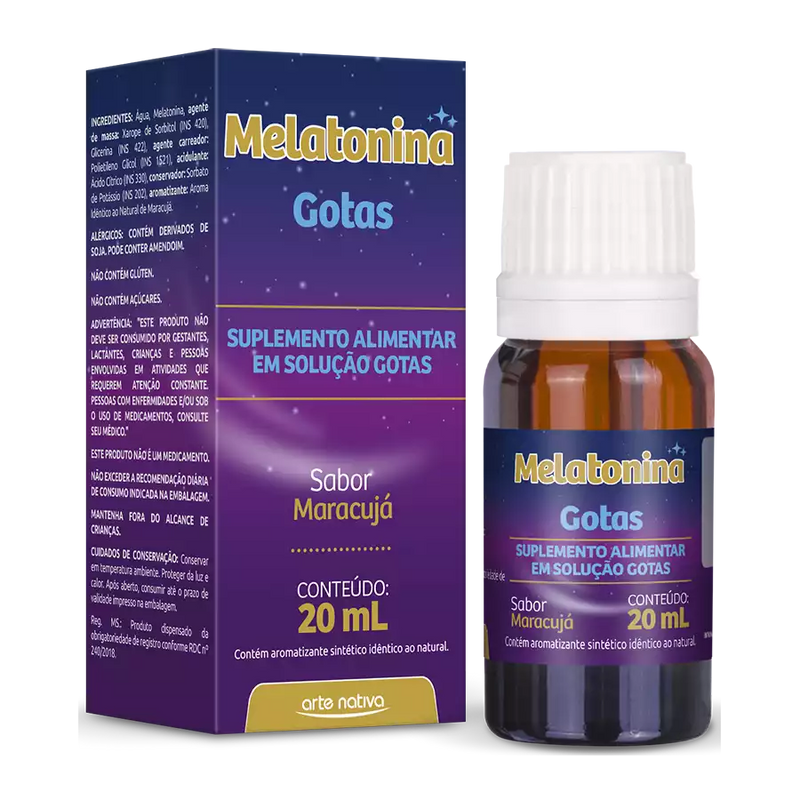 Melatonina Gotas 0,21mg Maracujá 20Ml Arte Nativa