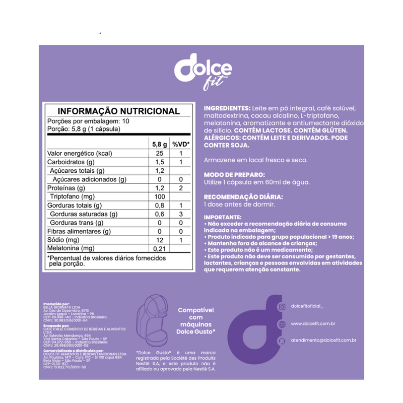 Dolce Sleep Coffee C/10 Cápsulas 58g