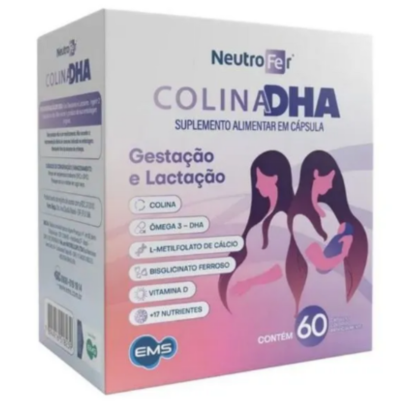 Colina DHA Gestação e Lactação C/60 Cápsulas - EMS