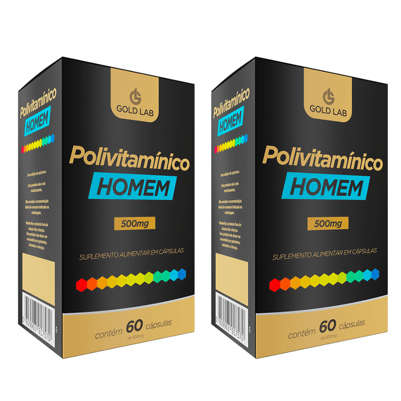 Kit C/2 Polivitamínico Homem C/60 Cápsulas - Gold Lab