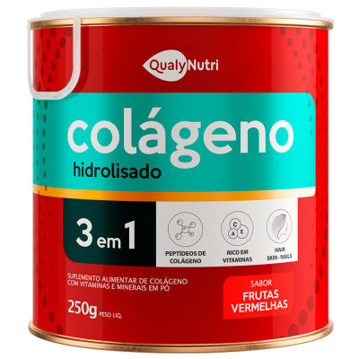 Colágeno Hidrolisado 3 em 1 Frutas Vermelhas 250G - Qualy Nutri