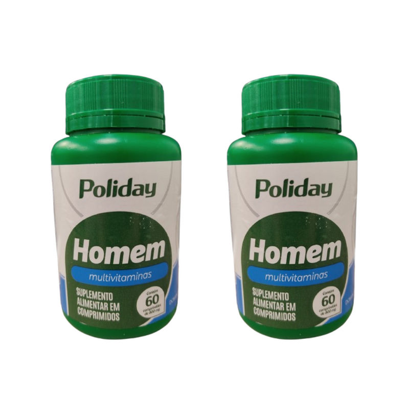 Kit C/2 Poliday Homem C/60 Cápsulas - Domina Farma