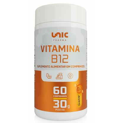 Vitamina B12 Energia e Vitalidade Unic Pharma 60 Cápsulas