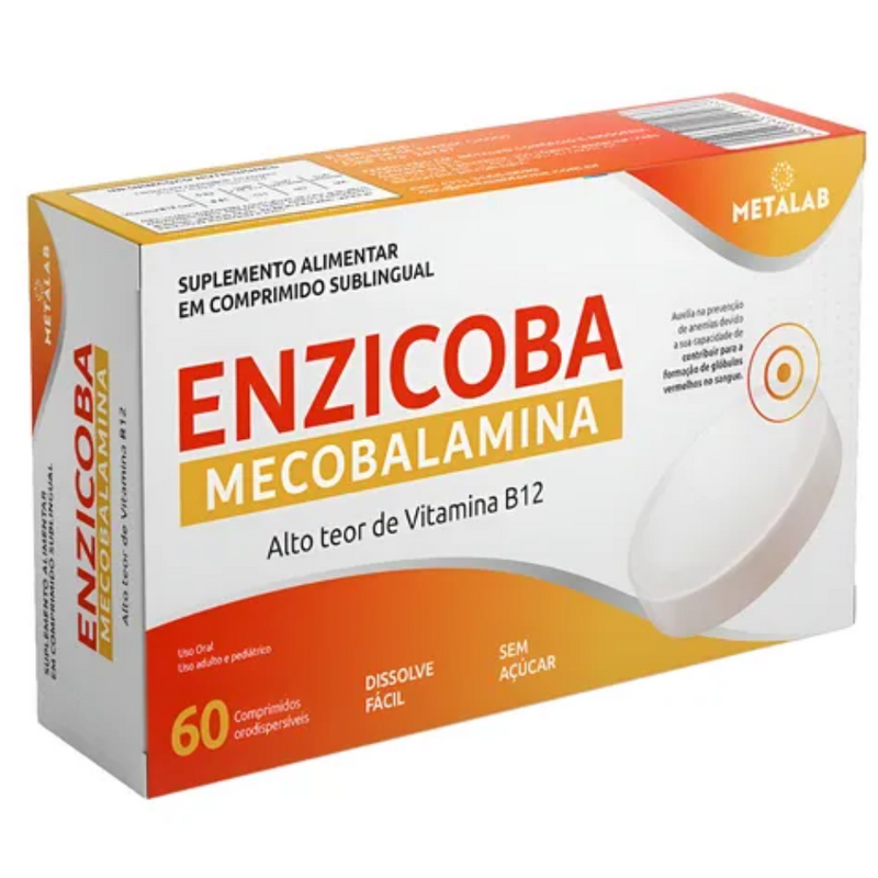 Enzicoba Vitamina B12 Mecobalamina 9,9 mcg  C/60 Comprimidos Subligual