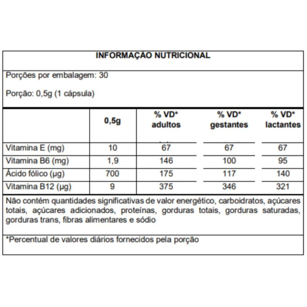Metilfolato de Cálcio + Vitaminas C/30 Cápsulas - Flora nativa