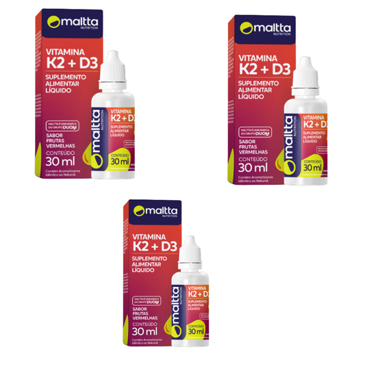 Kit 3 Vitamina K2 + D3 Frutas Vermelhas 30ml - Maltta